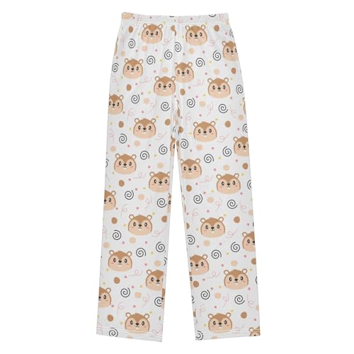 ZZXXB Cartoon Squirrel Boys Long Pants Soft Trousers Elastic Waist Kids Lounge Bottoms with Pockets S-XL