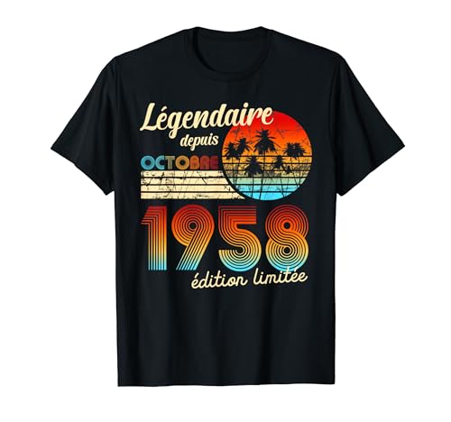 Cumpleaños Nacidos En Legendario Desde Regalo Octubre 1958 Camiseta
