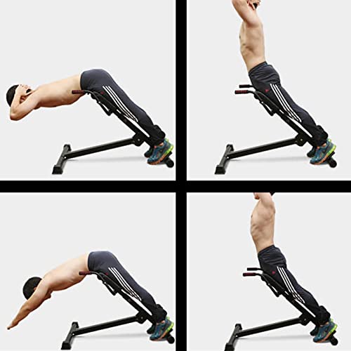romeinse stoel Romeinse Stoel met Duikstation, Opvouwbare Fitnessapparatuur met Gevoerde Handgrepen en Kussen, 30-40-50 Graden Verstelbare Hyperextensiebank (Color : Yellow) - Image 3