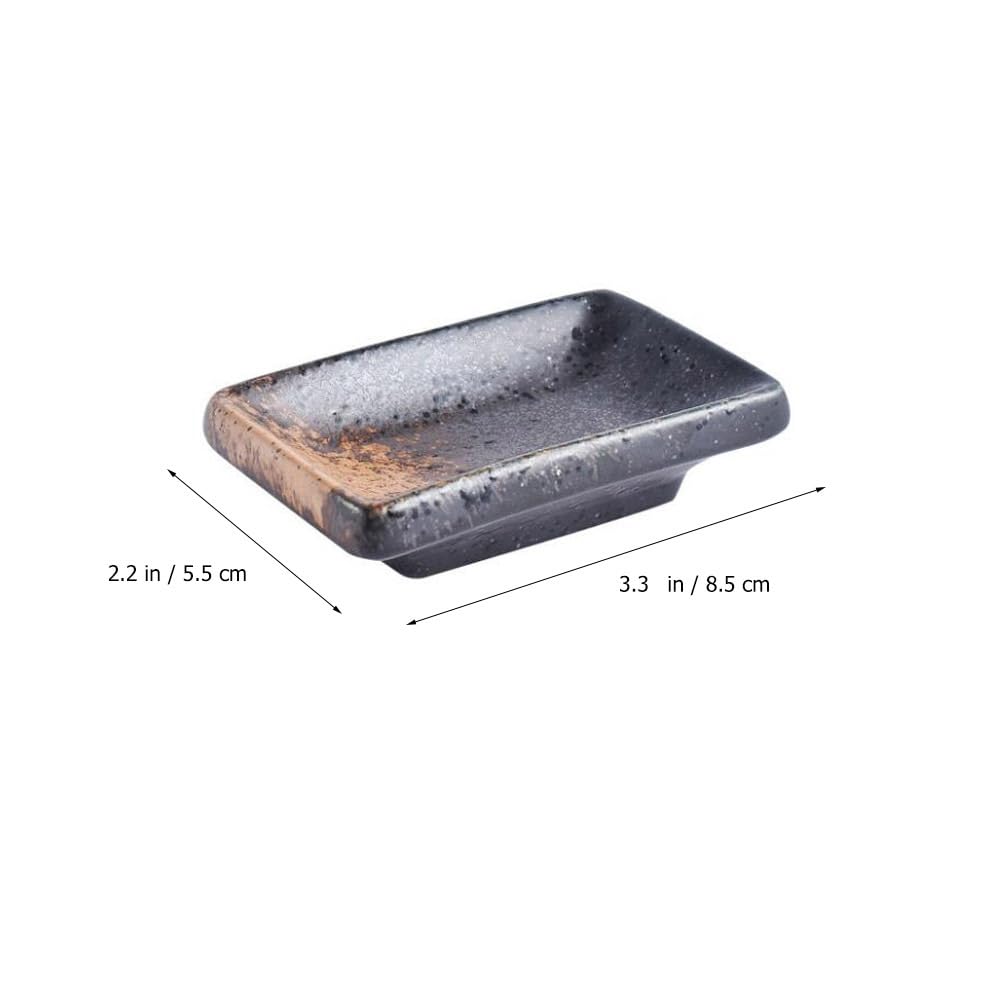 MAGICLULU Piatti Rettangolari Per Salsa Di Soia in Ceramica Set Di 4 Contenitori Mini Per Condimenti Adatti Per Casa E Ristorante Facili Da Pulire 3.5X2.4X1 Pollici