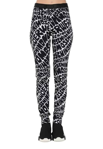 Legging noir Moschino femme pantalon slim stretch imprimé streetwear