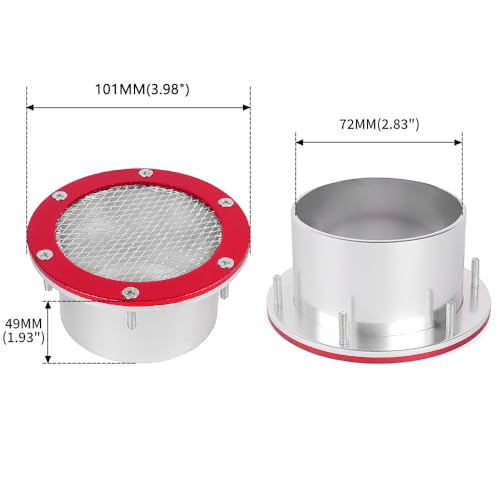 Image of BARTOO Bumper Intake Air Duct Vent Car Mesh Grille Inlet Cover, Racing Trim Hood Scoop Accessory Modification, Red