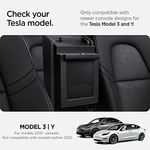 Spigen One-Touch Hidden Storage Box (Carbon Edition) Designed For Tesla Model 3/Y Center Console Organizer Armrest 2023/2022 #TOP1