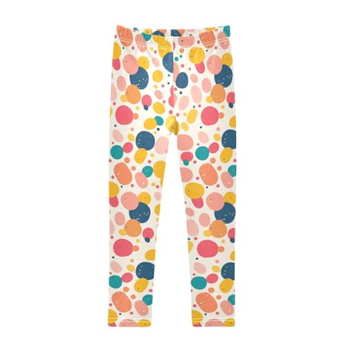 KLL Cute Colorful Irregular Polka Dot Girls Basic Leggings Fashion Full Length Yoga Pants Gym