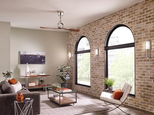 Kichler Link 54" Ceiling Fan in Polished Nickel, 2-Blade Contemporary Fan for Bedroom or Living room with Remote, (54" W x 24.25" H), 300168PN thumbnail 2