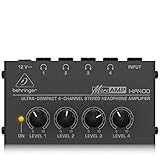 Behringer MICROAMP HA400 Amplificador de auriculares estéreo ultracompacto de 4 canales