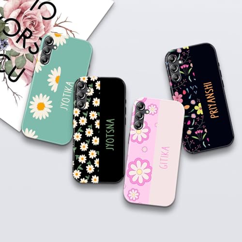 Image of COLORflow Back Cover Compatible with Samsung Galaxy A14 5G / 4G | Floral Names Color Customized | Glossy Armoured Bumper with Camera Protection Back Cover Compatible with Samsung Galaxy A14 5G / 4G