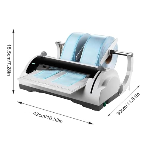 Máquina de sellado térmico profesional, corte de doble filo, ancho máximo de sellado de 30 cm, temperatura ajustable, para hospitales, clínicas y laboratorios