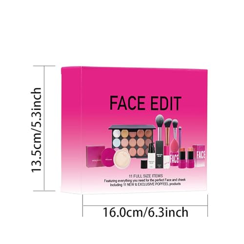 Kit de maquillage des yeux et du visage, ensemble de maquillage de visage | Makeup Kit Brushes Palette de fard à paupières Palette,Maquillage set blush bâton, kit complet cosmétique longue durée pour – Image 6