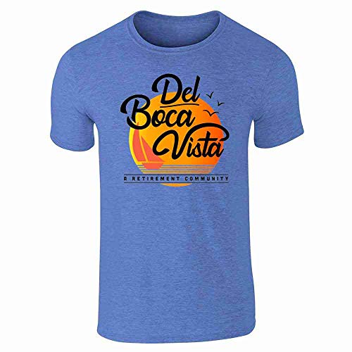 Pop Threads Del Boca Vista Retirement Community 90s Graphic Graphic Tee T-Shirt for Men Heather Royal Blue XL