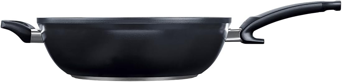 Fissler Ceratal Comfort Ceramic 12.6 Inch Non-Stick Wok, Orbit Black, Made without PFAS