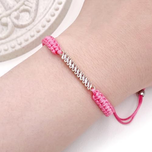 Image of Hand-woven String and Tennis Zircon Bracelet, Stylish Retro Adjustable Bracelet BFF Cubic Zirconia Crystal Women's Love Friendship Jewelry