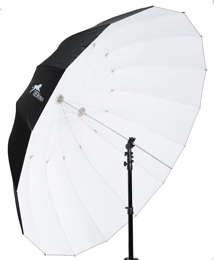 Cheetah Stand DP65W 65" White Umbrella with Fiberglass Rods and White Diffuser Cloth