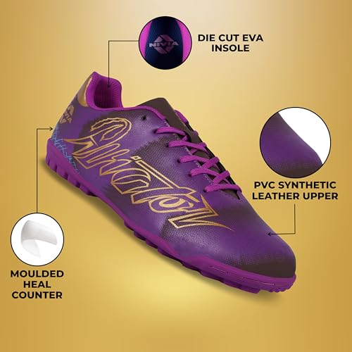 Image of Nivia Aviator 3.0 Turf Shoe for Men with PVC Synthetic Leather and Die Cut Lightweight Insole Provides More Comfort and Grip, High Shear Strength TPU Sole