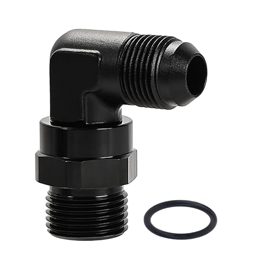 Image of EVIL ENERGY 8AN Flare to 10AN ORB Male Swivel Adapter Fitting 90 Degree Black 1PC