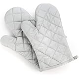 PXLAATY 耐熱ミトン オーブンミトン ポットクリップ シルバー (2個セット)