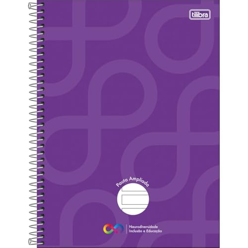 Tilibra - Caderno Pauta Ampliada Universitário Capa Dura Tilibra Neuro 80 Folhas - Capa Roxa