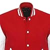 Men's Varsity Jacket Real Leather Sleevs & Wool College Jacket Baseball Bomber Coat (UK, Alpha, 4XL, Regular, Regular, Red & White) #1