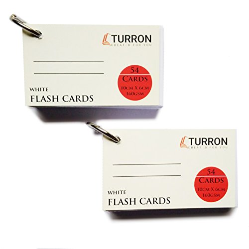 Image of Turron Premium Blank Index Flash Cards | Punched with Binder Rings for Study, Notes & Revision (150, Multicolor, 4 x 6 Inch, Dotted)