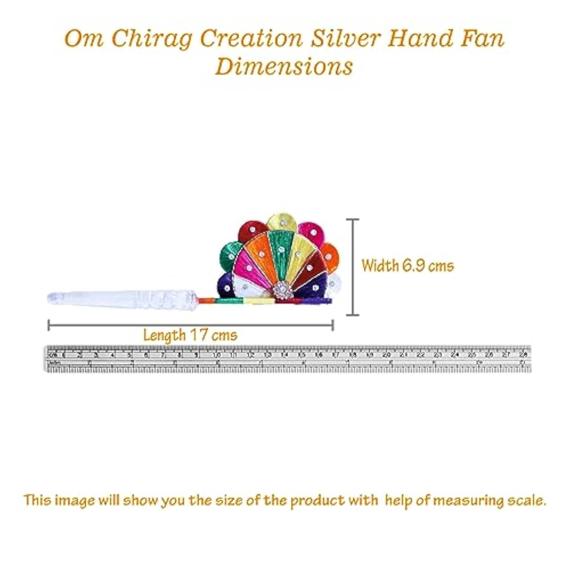 Pure Silver Puja Fan for Krishna and Deities