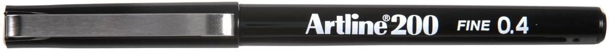200 Fineline Writing Pens, 0.4 mm Writing Width, Black, 12 Pack (EK-200N)