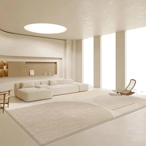 Tapis de salon lavable crème imitation cachemire chambre table basse - 2