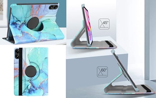 Image of TGK Rotating Flip Cover for Redmi Pad Pro 12.1 inch Case /Poco Pad 12.1 inch Tablet Printed Cases (Green Marble)