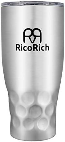 RicoRich 30oz/900ml Travel Mugs for Hot Drinks, Reusable Cup for Coffee Tea and Beer, Double Walled Vacuum Insulated Stainless Steel Tumbler BPA Free(Silver)