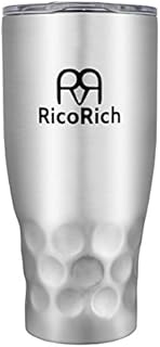 RicoRich 30oz/900ml Travel Mugs for Hot Drinks, Reusable Cup for Coffee Tea and Beer, Double Walled Vacuum Insulated Stainless Steel Tumbler BPA Free(Silver)