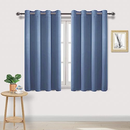 Image of DWCN Blackout Curtains for Bedroom Living Room 52 x 54 Inch Long Dusty Blue