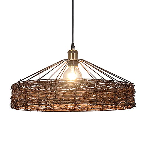 Lustre herbe antique chinois en métal, suspension ronde de haute précision 50cm