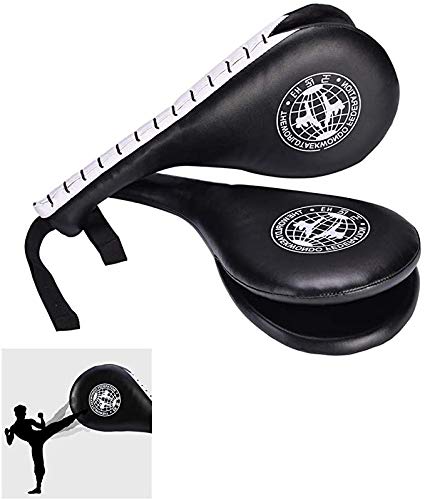 1PC Taekwondo Double Kick Pad Target Tae Kwon Do Karate Kickboxing Training TKD Kicking Pad Practice Kick Target Training Double Face Kick Foot Pad Martial Arts Equipment Sporting Goods Paddle - Black