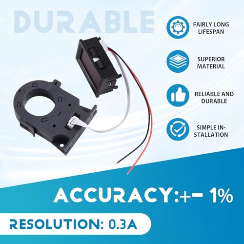 Ampèremètre Hall voltmètre numérique DC 400A LED pour circuit ouvert isolé