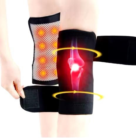 Magnetic Therapy Knee Hot Belt Self Heating Magnetic Heating pad Support Tourmaline Braces Magnetic Pad with Cloth and Magnets Stone for Leg & Joint Pain Relief, Protection Men Women Bike Cycle Riders