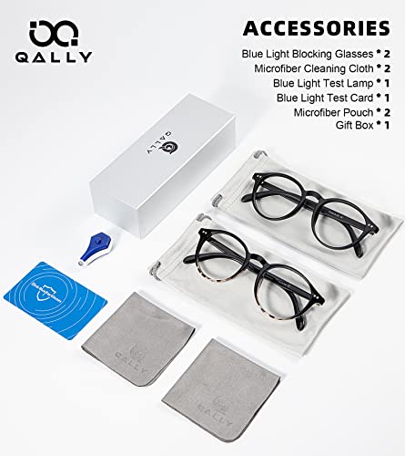 Image of Womens Round Blue Light Blocking Glasses Anti Eye Strain Glasses Clear Lens Computer Eyeglasses with Filter UV Light