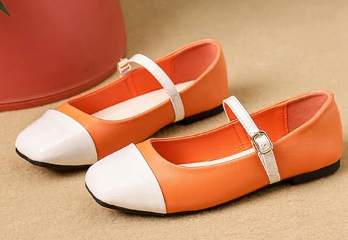 Niction Women's Ballet Flat Shoes Two Tone Slip On with Adjustable Strap Flats Comfort Square Toe Dressy Flat Shoes for Casual Work Wedding2