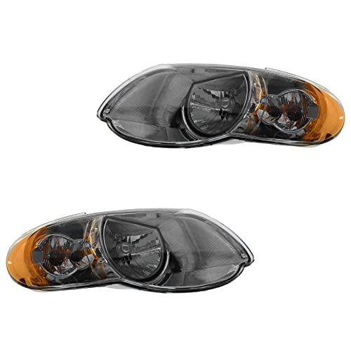 Image of TRQ Headlight Assembly Set CH2502152 CH2503152 Compatible with 2005-2007 Chrysler Town & Country