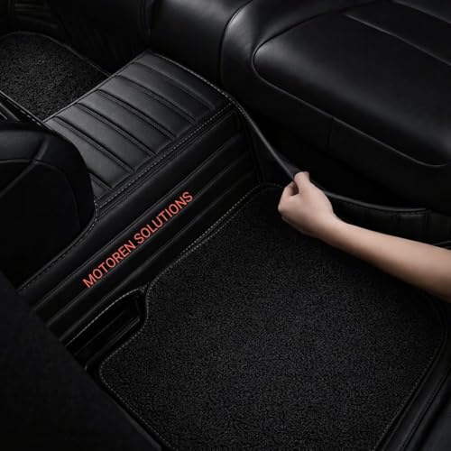 Image of 10D Premium Leatherette Car Foot Mat for Nissan xtrail 7seater 2024 onw| Luxurious & Elegant Look | 100% Waterproof and Dust Proof | Custom Fitted 10D Car Floor Tray Mat -Full Black