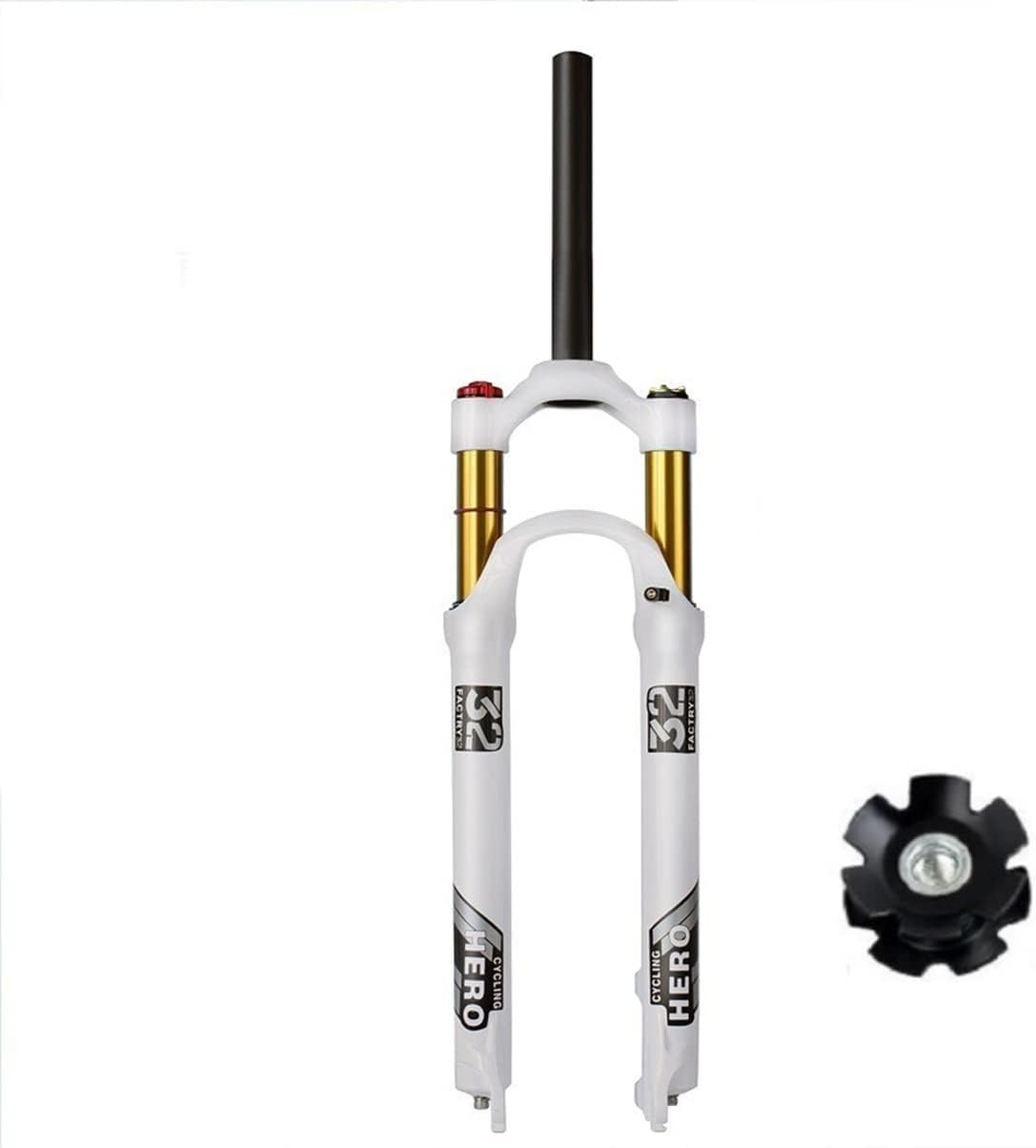 HOMSXPAC 26/27/29 Inch 1-1/8 Air Suspension Fork, 120 mm Travel, Tapered Steerer, Straight Front Fork Hl,29in