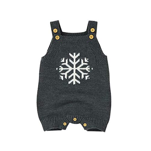 WEIJING Outwear – Macacão para bebês recém-nascidos, de malha, para meninas, de inverno, com babados