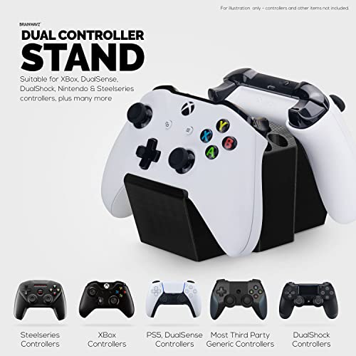 Image of Game Controller Holder & Desktop Pen Organizer Stand With Ten Slots for Pens, Pencils, Stationery, Craft Tools & More - Universal Design for PS5 XBOX SERIES X ONE PS4 SWITCH PC Gamepads - D05 - Black