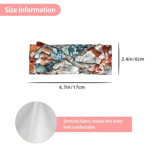 Newborn, Baby, Toddler Hair Accessories, Ceramic pixel fragments Bow Hair Accessories, Kids Elastic Bow Headband 0-6 Months3