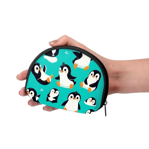 Portable Coin Purse Cute-Cartoon-Penguins Mini Zippered Money Pouch Card Holder3