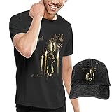  QQIAEJIA Herren Opeth Reveries T-Shirt and Washed Denim Baseball Dad Caps Black