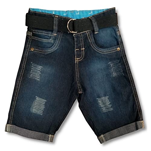 Bermuda Infantil Jeans Azul Black Com Cinto - Brankis Tamanho:2