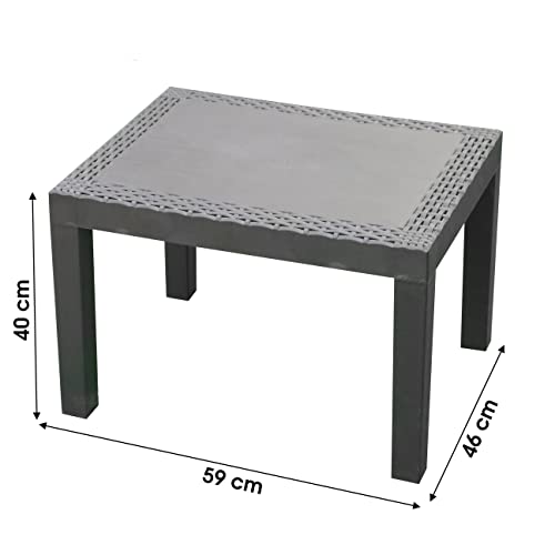Table de jardin en plastique aspect rotin pour balcon et extérieur - 3