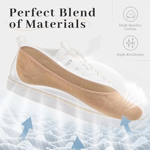 Image of RYI 6 Pairs Cotton Ultra No Show Socks Womens - Non Slip, Loafer Socks For Flats