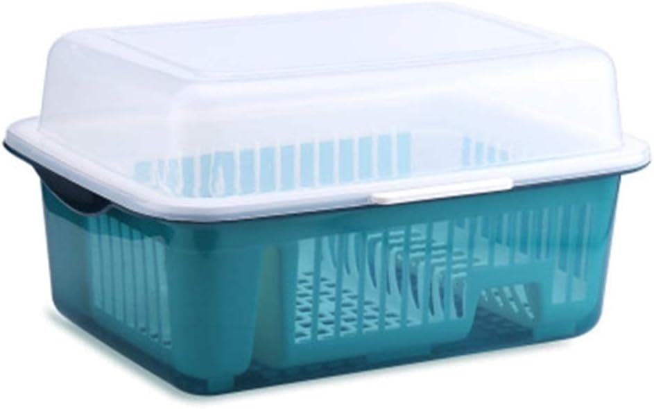 Dish Rack, Dish Drying Rack Unbreakable Compact Flat Kitchen Dish Drying Rack and Drainer Removable Cutlery Tray for Bowls and Dishes for Home or Apartments Pot lid Rack cookware Rack microwa