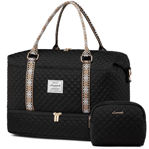 Lovevood Travel Duffle Bag with Shoe Compartment