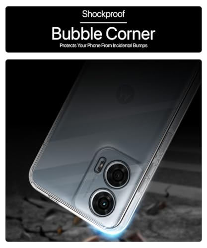 Image of WOW IMAGINE Crystal Clear Transparent Back Case Cover for Motorola Moto G24 Power 5G | Full Device & Camera Protection Shockproof TPU Silicone Back Cover Case - Transparent